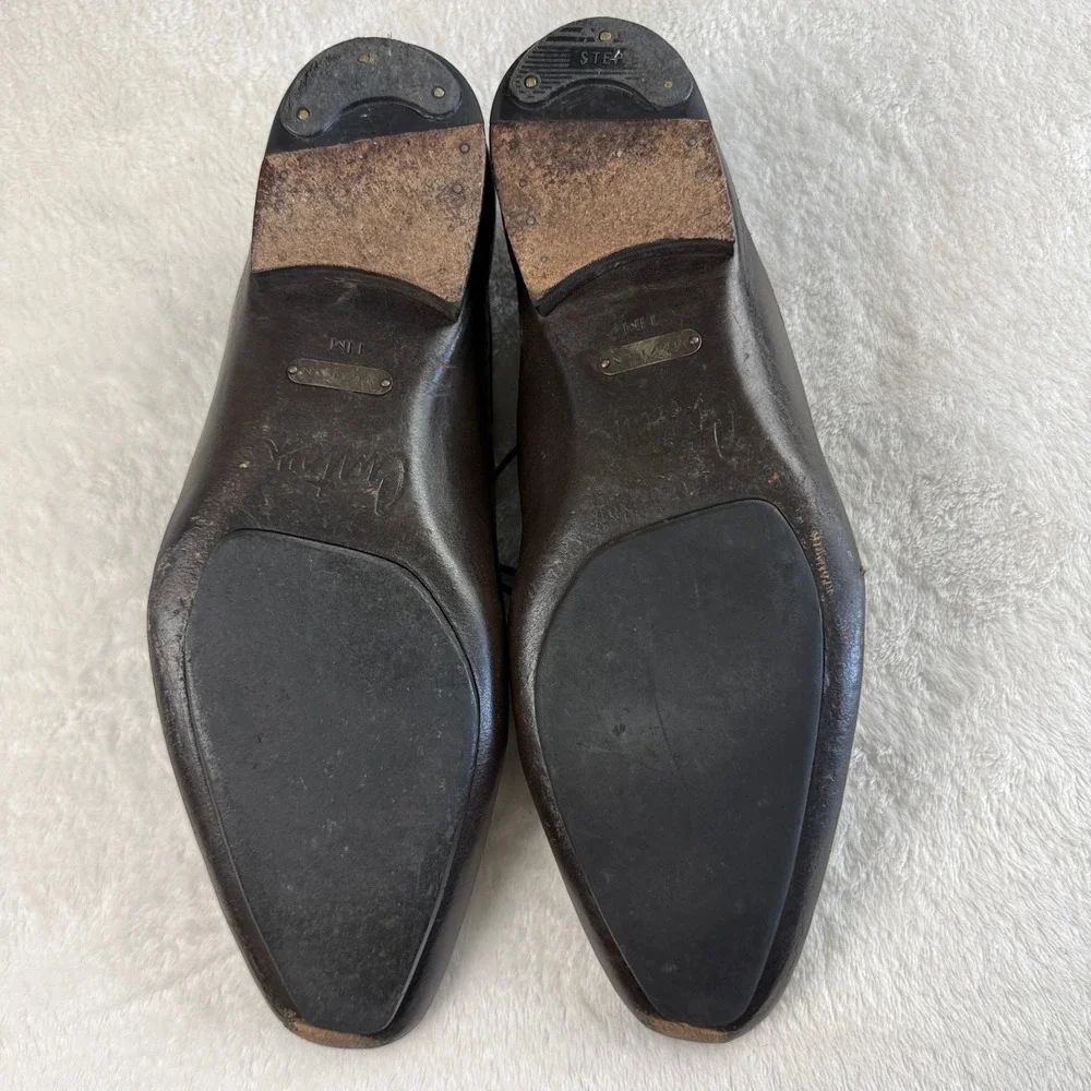Vtg Mezlan Okanagan Oxford Mens 11M Brown‎ Perforated Leather Spain Y2K Luxury